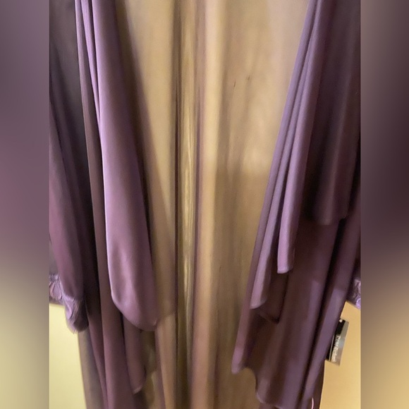 R&M Richards open front plum/sheer cardigan - size 16 - NWT - Picture 4 of 12